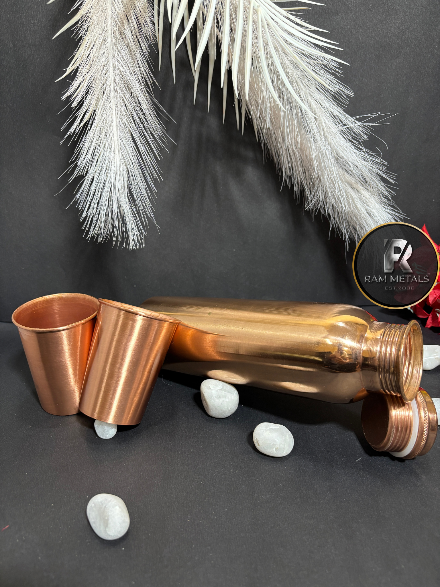 Peacock Copper Bottle Gift Set Manufacturer Supplier Wholesaler Exporter India